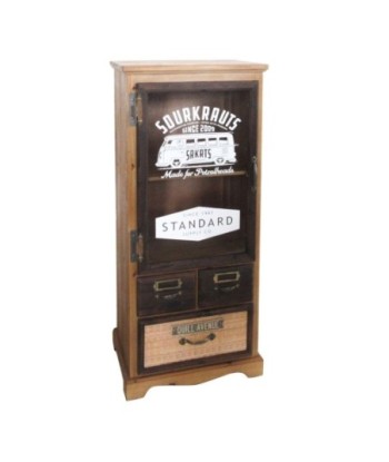 By SIGRIS Mueble Marrón de Madera 101X32X42cm Mueble Auxiliar Aparador Industrial Aparador Rustico