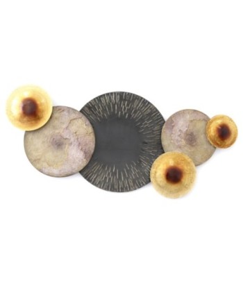 By SIGRIS Adorno Pared Vintage Gris de Metal 45X7X100cm Aplique Metal Mandalas Decorativos Mandalas Decorativos