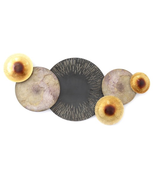 By SIGRIS Adorno Pared Vintage Gris de Metal 45X7X100cm Aplique Metal Mandalas Decorativos Mandalas Decorativos