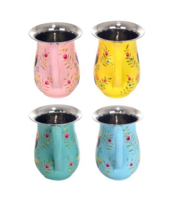 By SIGRIS Jarra 4 Unidades Multicolor de Metal Esmaltado 18*14*18cm Set de 4 Unidades Jarra