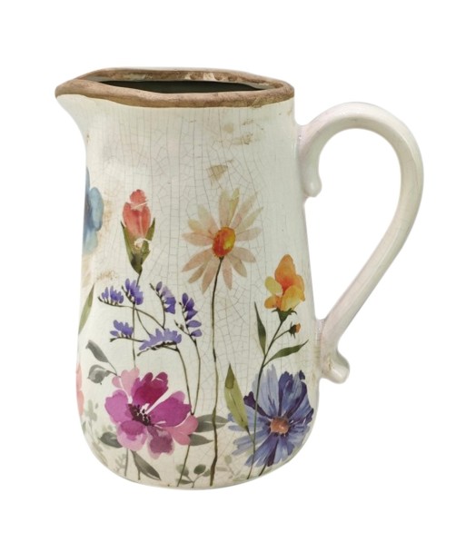 Jarrón Decorativo para Flores, Cerámica Blanca, Jarrón de Estilo Romántico para Decoración del Hogar