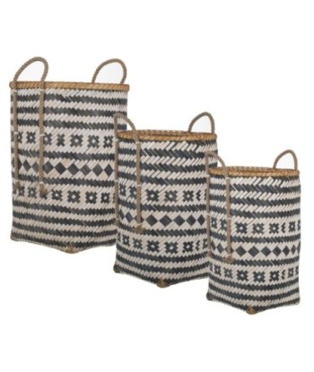 By SIGRIS Cesta Marrón de Seagrass-Alga Marina 59*43*43cm Set de 3 Unidades Cestas Set 3 U
