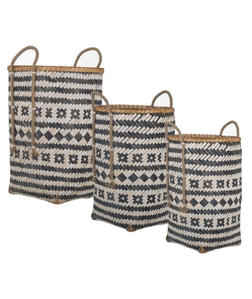 By SIGRIS Cesta Marrón de Seagrass-Alga Marina 59*43*43cm Set de 3 Unidades Cestas Set 3 U
