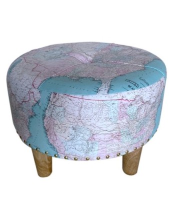 By SIGRIS Taburete Blanco de MDF y PVC 33*48*48cm Taburete mundo