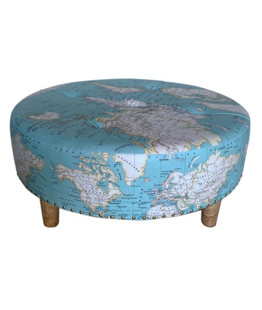 By SIGRIS Taburete Azul de MDF y PVC 33*80*80cm Taburete mundo