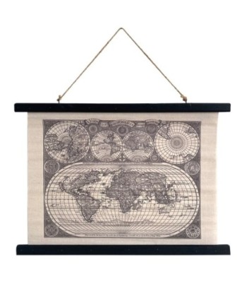 By SIGRIS Cuadro Negro de Pintura 43*2*60cm Lienzo enrollable mapa