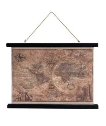 By SIGRIS Cuadro Multicolor de Pintura 43*2*60cm Lienzo enrollable mapa