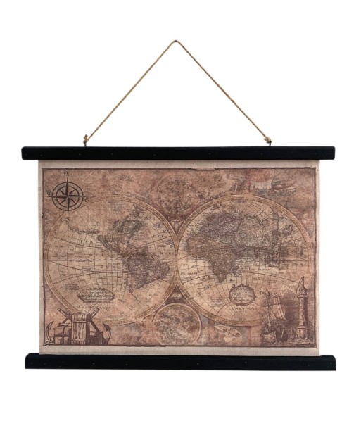 By SIGRIS Cuadro Multicolor de Pintura 43*2*60cm Lienzo enrollable mapa