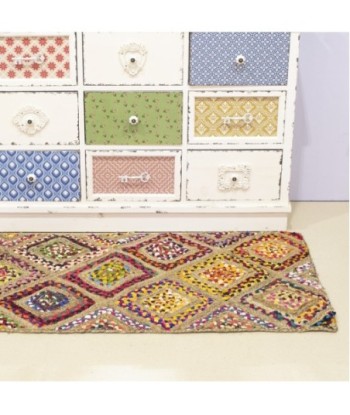 By SIGRIS Alfombra de Entrada Multicolor de 70%Algodon 30%Yute 1*70*120cm