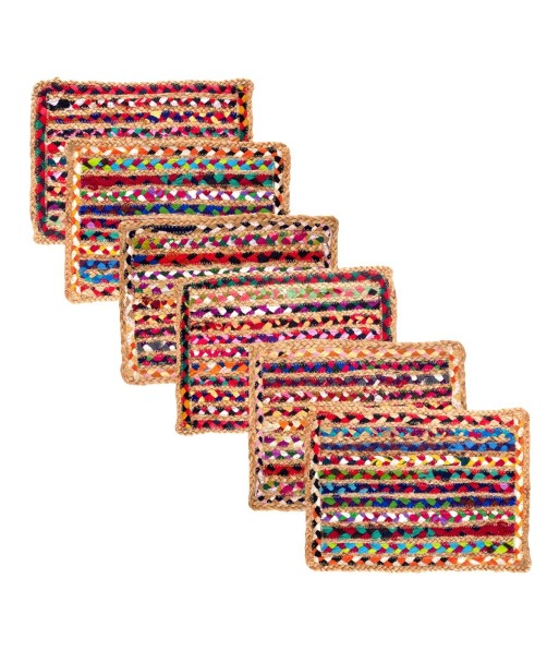 By SIGRIS Salvamantel Marrón de 70%Algodon 30%Yute 1*30*42cm Set de 6 Unidades Salvamantel Set de  6 U