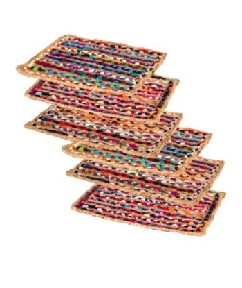 By SIGRIS Salvamantel Marrón de 70%Algodon 30%Yute 1*30*42cm Set de 6 Unidades Salvamantel Set de  6 U