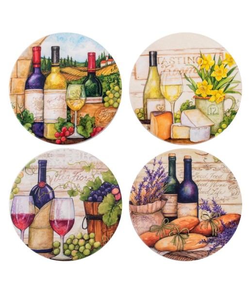 By SIGRIS Posavasos Multicolor de Ceramica  1*11*11cm Set de 4 Unidades Posavasos Set 4 U
