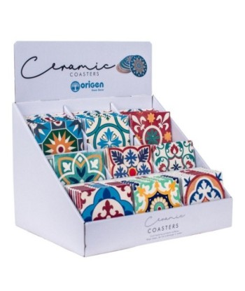 By SIGRIS Posavasos Multicolor de Ceramica  1*11*11cm Set de 72 Unidades Posavasos Set 72 U