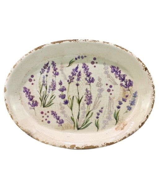 Plato decorativo lavanda para el hogar, cerámica elegante, ideal como centro de mesa y decoración de interiores
