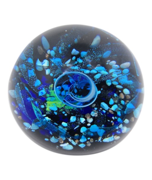 By SIGRIS Pisapapel Azul de Cristal Vidrio 9X12X12cm Decoración Hogar Pisapapeles De Oficina y Hogar