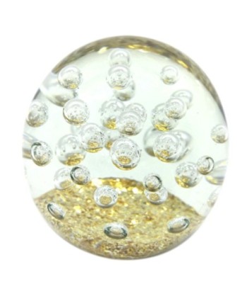 By SIGRIS Pisapapel Burbuja Dorado de Cristal Vidrio 8X8X8cm Pisapapel Decoración Hogar Pisapapeles De Oficina