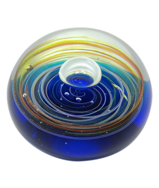 By SIGRIS Pisapapel Azul de Cristal Vidrio 7X9X9cm Decoración Hogar Pisapapeles De Oficina y Hogar