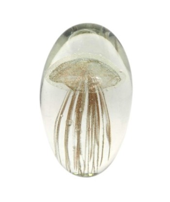 By SIGRIS Pisapapel Medusa Dorado de Cristal Vidrio 11X7X7cm Pisapapel Decoración Hogar Medusas Artificiales