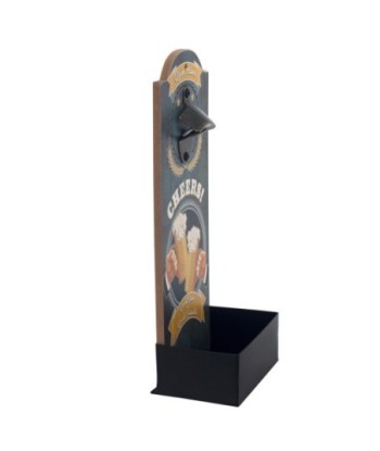 By SIGRIS Abrebotellas Negro de MDF y Metal 37*10*15cm Abridor botella