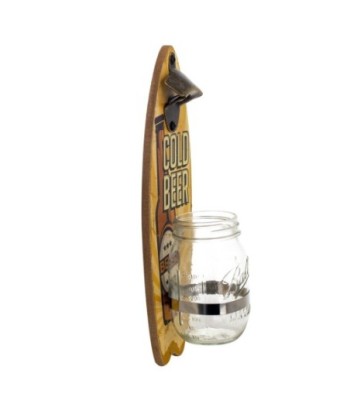 By SIGRIS Abrebotellas Amarillo de MDF y Metal 34*9*12cm Abridor botella