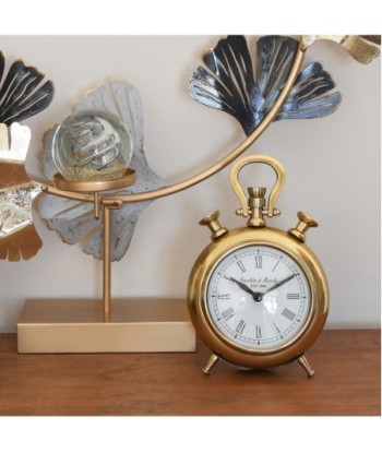 By SIGRIS Reloj Sobremesa DORADO de Laton 25*9*19cm
