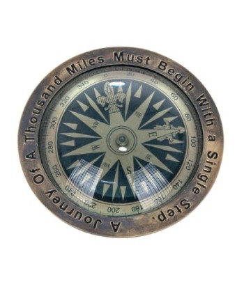 By SIGRIS Brújula DORADO de Laton 4*13*13cm Figura Marinera
