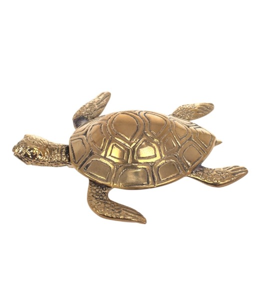 By SIGRIS Figura Tortuga DORADO de Laton 3*12*14cm Figura de Animal