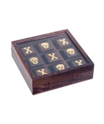 By SIGRIS Juego Tres en Raya  MARRÓN de Madera 4*13*13cm Figura