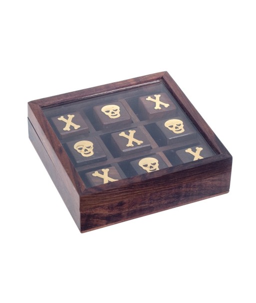 By SIGRIS Juego Tres en Raya  MARRÓN de Madera 4*13*13cm Figura