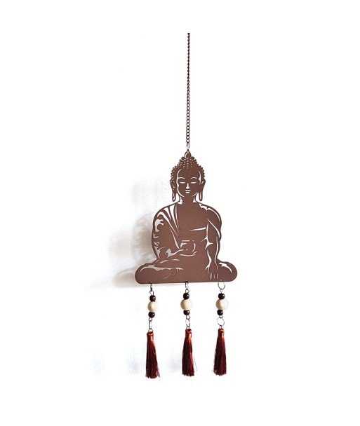 By SIGRIS Colgante Buda Marrón de Metal 66*1*16cm Colgante de metal