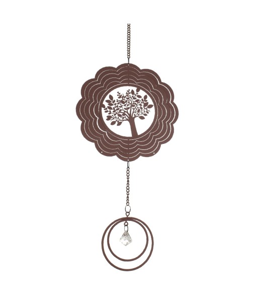 By SIGRIS Colgante Árbol de la Vida Marrón de Metal 65*1*18cm Colgante de metal
