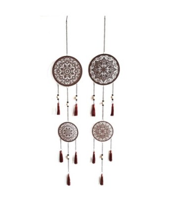 By SIGRIS Colgante 2 Unidades Marrón de Metal 105*1*18cm Set de 2 Unidades Colgante de metal