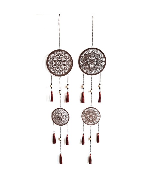 By SIGRIS Colgante 2 Unidades Marrón de Metal 105*1*18cm Set de 2 Unidades Colgante de metal
