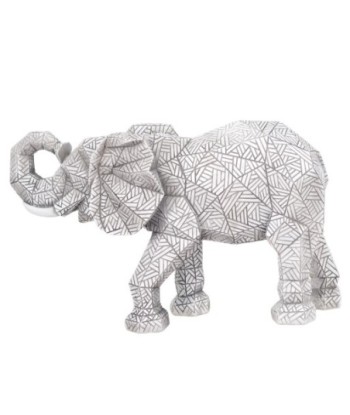 By SIGRIS Figura de Elefante Plateado de Resina 21*12*35cm