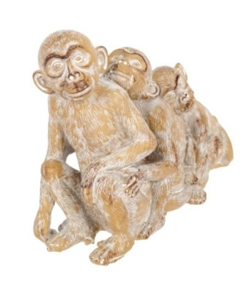 By SIGRIS Figura de Mono Blanco de Resina 19*9*24cm
