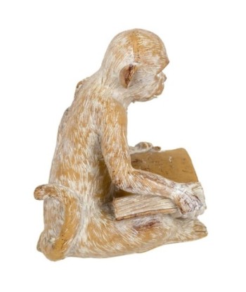 By SIGRIS Figura de Mono Blanco de Resina 18*14*16cm