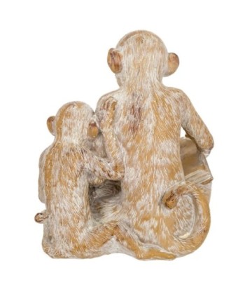 By SIGRIS Figura de Mono Blanco de Resina 18*14*16cm