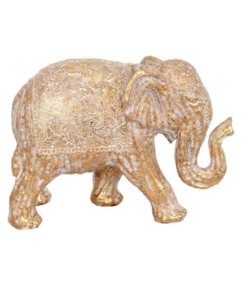 By SIGRIS Figura de Elefante Blanco de Resina 14*9*20cm
