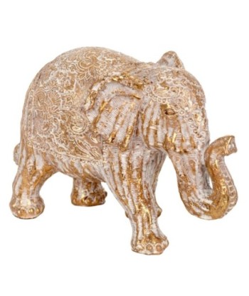 By SIGRIS Figura de Elefante Blanco de Resina 12*7*17cm