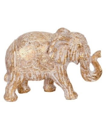 By SIGRIS Figura de Elefante Blanco de Resina 12*7*17cm