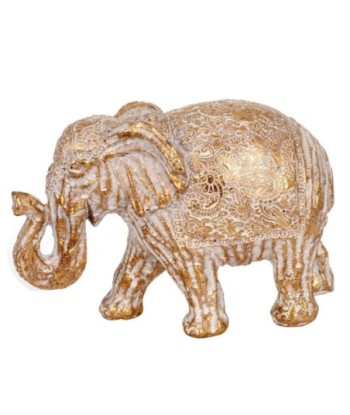By SIGRIS Figura de Elefante Blanco de Resina 12*7*17cm