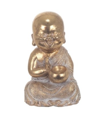 By SIGRIS Figura de Buda Dorado de Resina 15*8*10cm