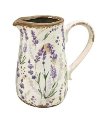 Jarrón de Cerámica Lavanda Pequeño, Decoración Elegante para el Hogar, Jarrón Blanco Ideal para Flores Secas