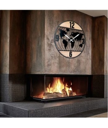 By SIGRIS Reloj Negro de MDF 60*1*60cm