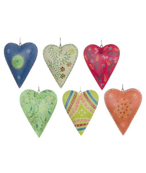 By SIGRIS Corazones De Metal Seis Distintos Incluye 6 Unidades Decoración Colgantes Colección India Signes Grimalt