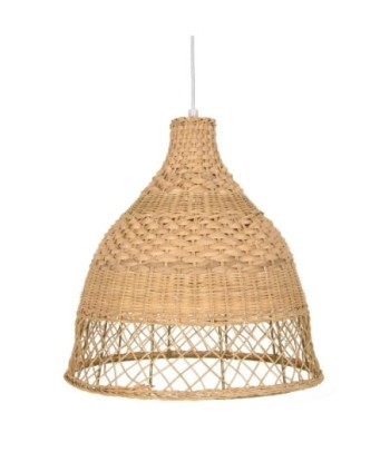 By SIGRIS Lámpara Techo Beige de Rattan 36*36*36cm Lámpara de Techo