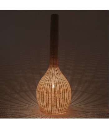 By SIGRIS Lámpara Pie Beige de Rattan 120*42*42cm Lámpara de Pie