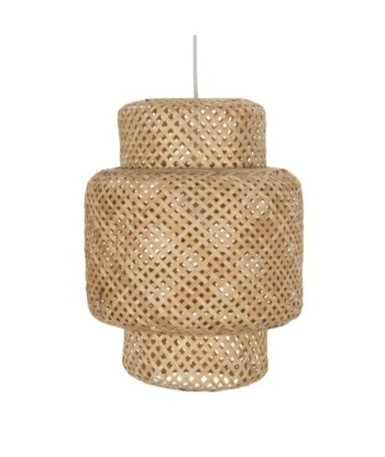 By SIGRIS Lámpara Techo Beige de Bambu 36*30*30cm Lámpara de Techo