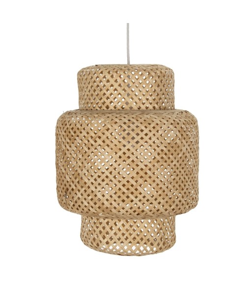 By SIGRIS Lámpara Techo Beige de Bambu 36*30*30cm Lámpara de Techo