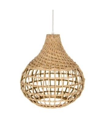By SIGRIS Lámpara Techo Beige de Rattan 36*33*33cm Lámpara de Techo